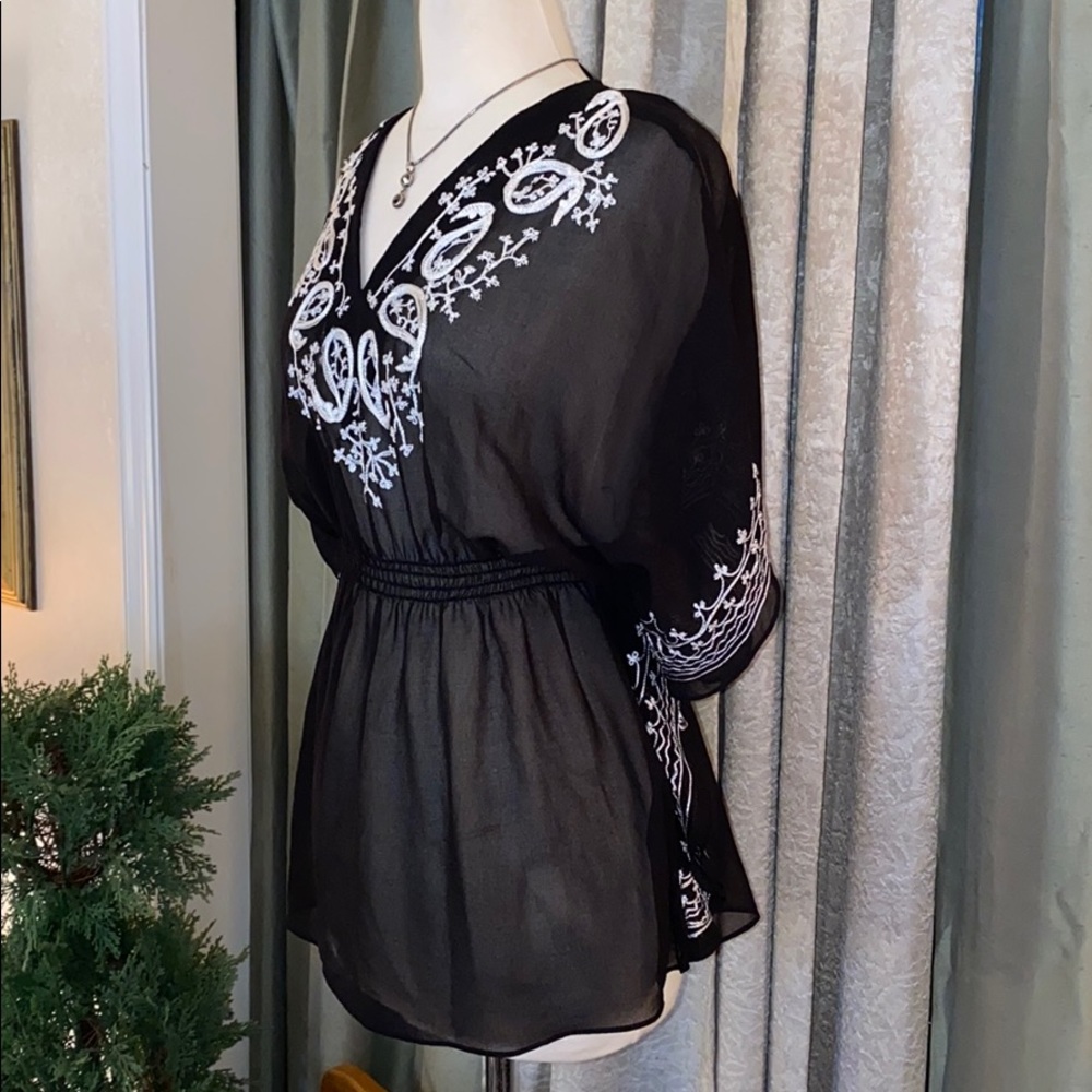 Fun & Flirt Sheer Top Black White - Picture 5 of 16